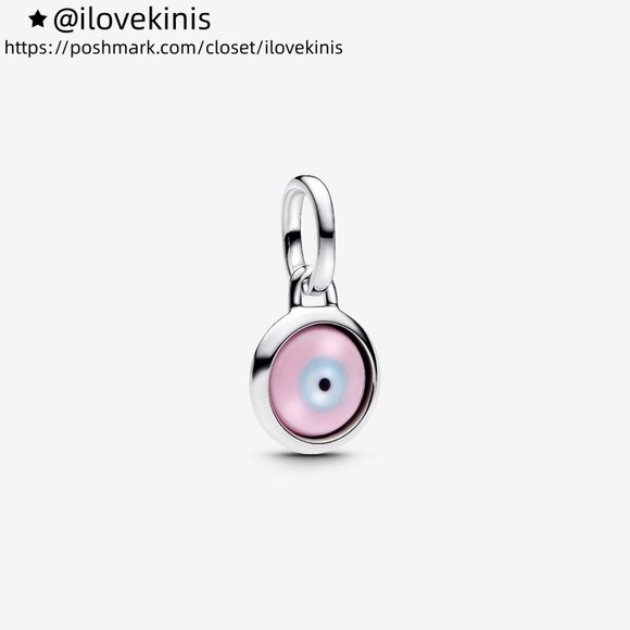 Pandora Engravable Evil Eye Murano Glass Mini Dangle Charm - Picture 1 of 5